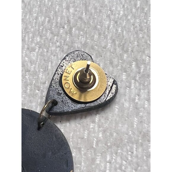 Black And Gold Polymer Clay Dangle Earrings Fashion Costume Statement Jewelry - Picture 6 of 9